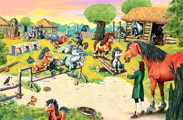 Ilustrácia Viktor Šatunov, z knihy Gulliverove cesty 3.
časť - Gulliver na lietajúcom ostrove, Slovart-Print