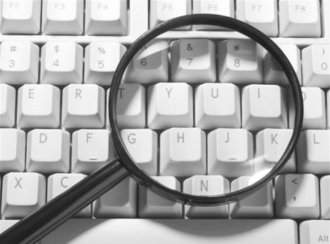 Google vyhľadávanie, klávesnica, lupa, internet, informácie, hľadanie