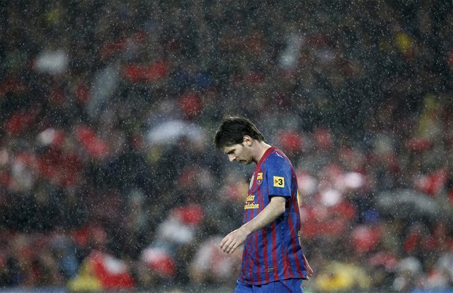 Sklamaný Lionel Messi.