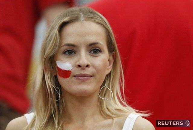 Fanúšička Poľska.