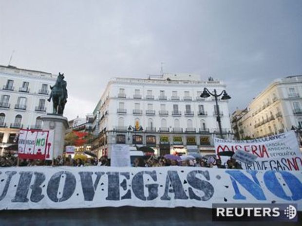 EuroVegas, protest, Madrid