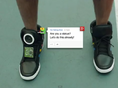 google shoes, hovoriace topánky