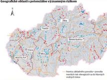 Geograficke oblasti, povodňové mapy, Slovensko