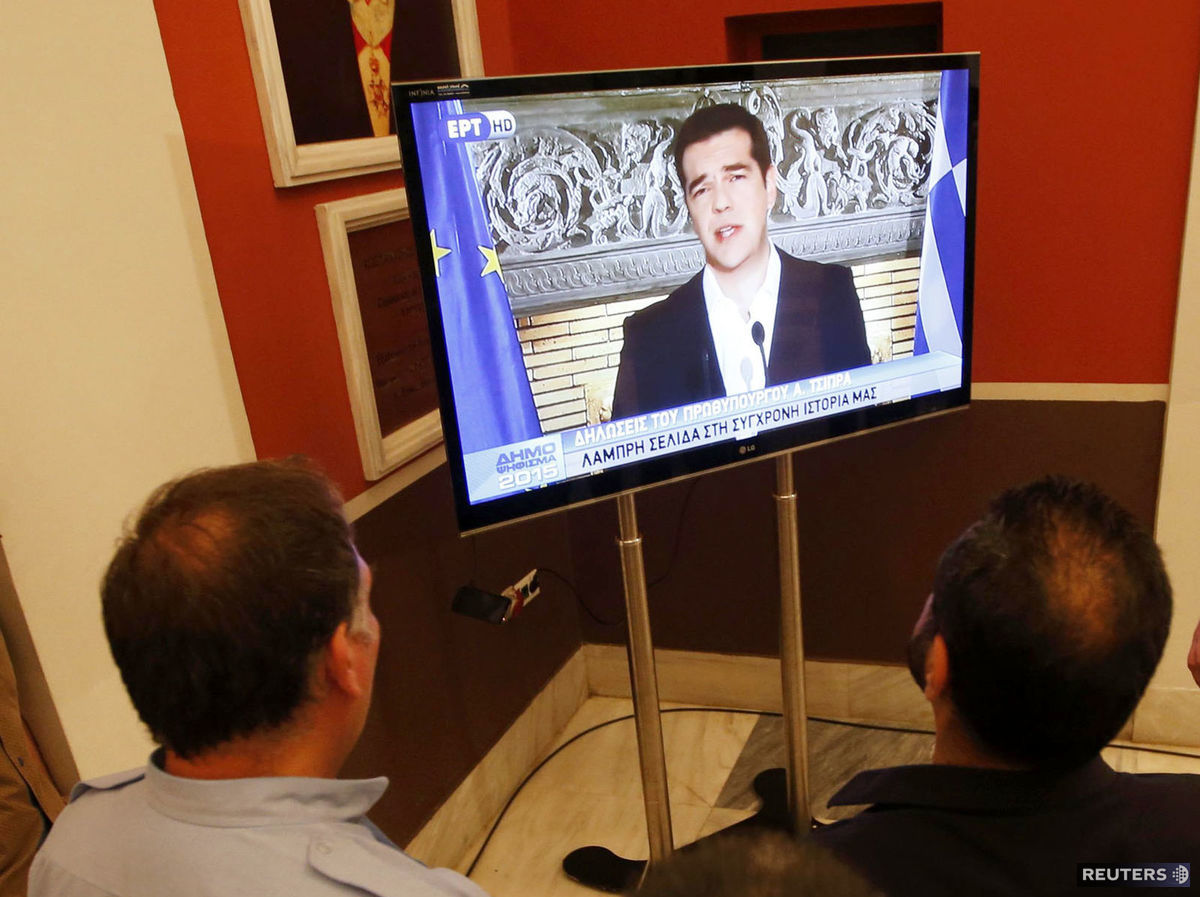 Alexis Tsipras po odmietnutí podmienok veriteľov v referende
chce žiadať od eurozóny odpis gréckych dlhov.