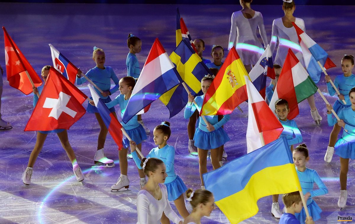 Otvárací ceremoniál majstrovstiev Európy v
krasokorčuľovaní v Bratislave.