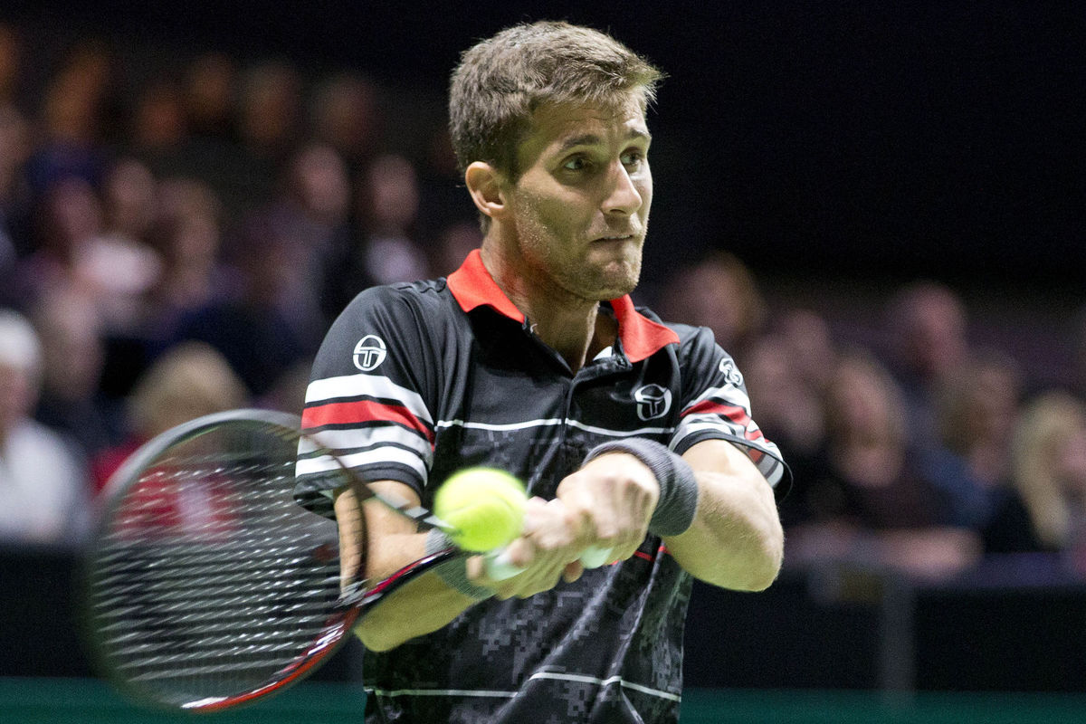 Martin Kližan vo finále turnaja v Rotterdame.