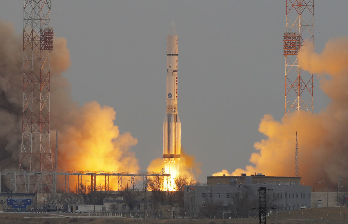 Štart ruskej rakety Proton M.