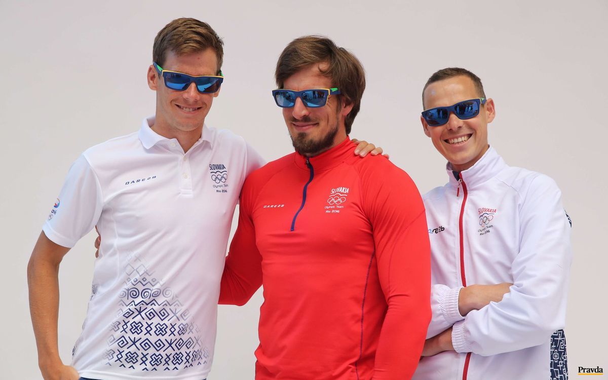 Zľava triatlonista Richard Varga, rýchlostný kanoista Peter
Gelle a chodec Matej Tóth.