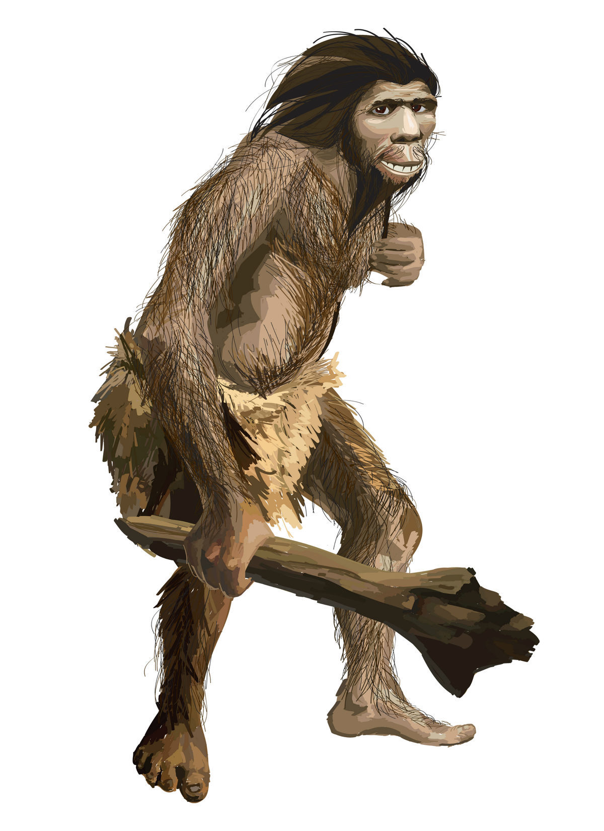 Неандерталец с дубиной