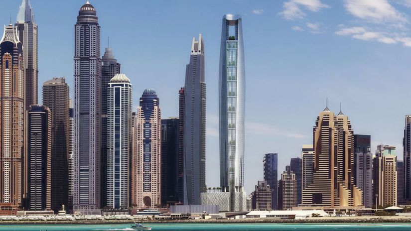 Dubaj op&auml;ť prepisuje dejiny: Ciel Dubai Marina je najvy&scaron;&scaron;&iacute;m hotelom sveta - m&aacute; 82 poschod&iacute;, cesta v&yacute;ťahom trv&aacute; len p&aacute;r sek&uacute;nd