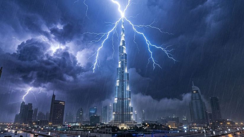 Dovolenkov&yacute; raj v zajat&iacute; surre&aacute;lnych sc&eacute;n: Po &uacute;tokoch si slovo vzali živly, Om&aacute;n sa top&iacute;, najvy&scaron;&scaron;iu budovu sveta zasiahla s&eacute;ria bleskov