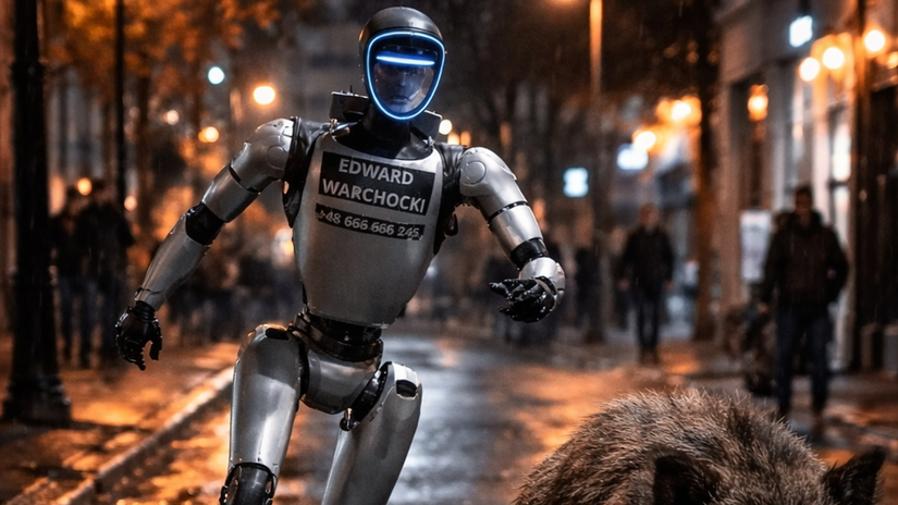 Poľsko m&aacute; nov&uacute; influencersk&uacute; celebritu: Robot Edward predv&aacute;dza Rolexky, lichot&iacute; starenk&aacute;m a vo voľnom čase vyh&aacute;ňa z Var&scaron;avy diviaky