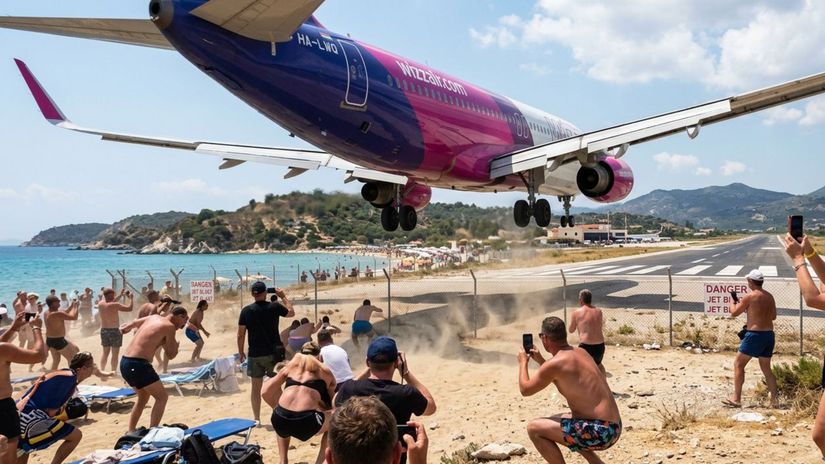 Tlakov&aacute; vlna v&aacute;s hod&iacute; do piesku. Toto je naj&scaron;ialenej&scaron;ia pl&aacute;ž v Eur&oacute;pe, kde dovolenk&aacute;ri doslova ležia pod Boeingami