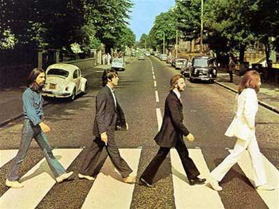 Obal legendárneho albumu skupiny Beatles Abbey...