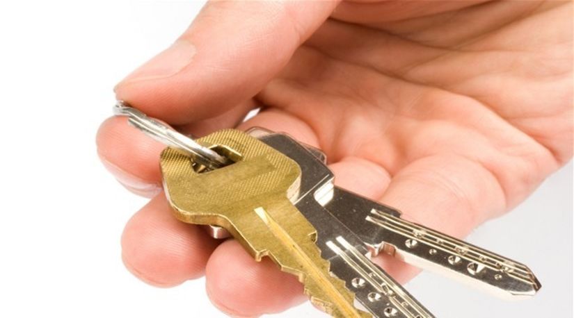 kľúče, ruka, bývanie, reality, dom, byt