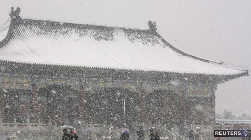 Čína, sneh, Peking