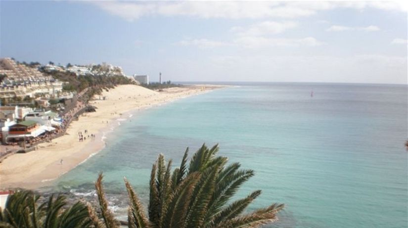 Fuerteventura, pohľad na pláž Jandía