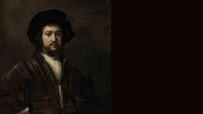 Rembrandt: Portrét muža s rukami v bok
