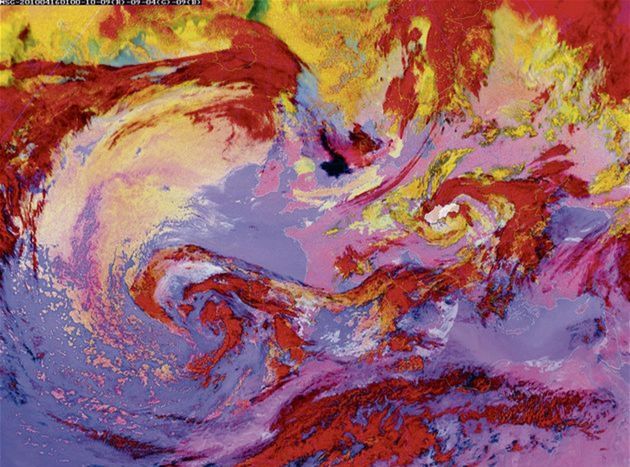 Záber z družice MSG, produkt Night...