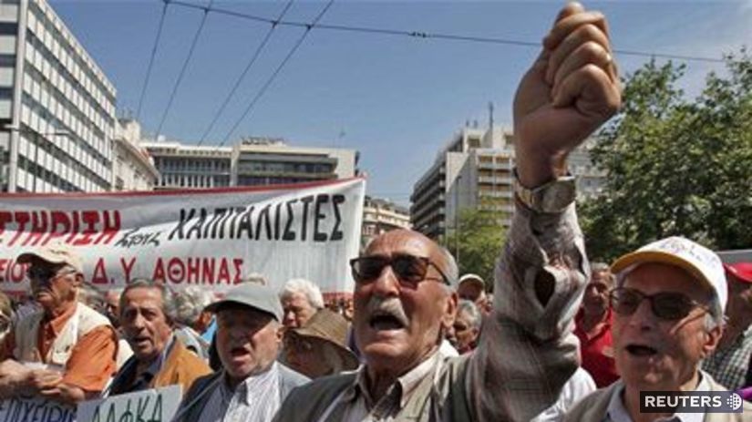 Protest gréckych dôchodcov