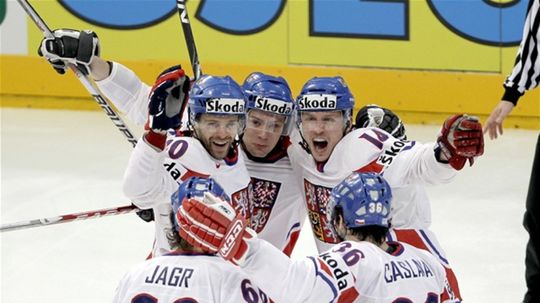 Radosť Čechov po prvom góle.