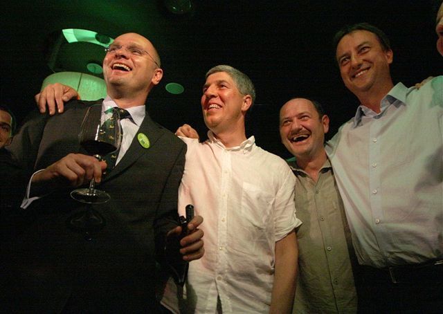Béla Bugár a Zsolt Simon z Mostu v radostnom...