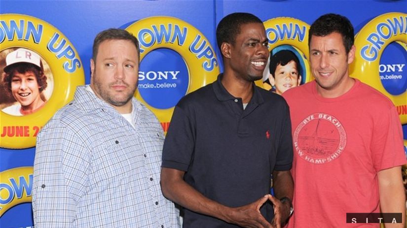 Zľava: Kevin James, Chris Rock a Adam Sandler
