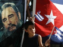castro, kuba, diktatúra, chlapec, vlajka