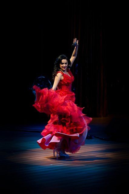Operná diva Anna Netrebko pri svojom vystúpení...