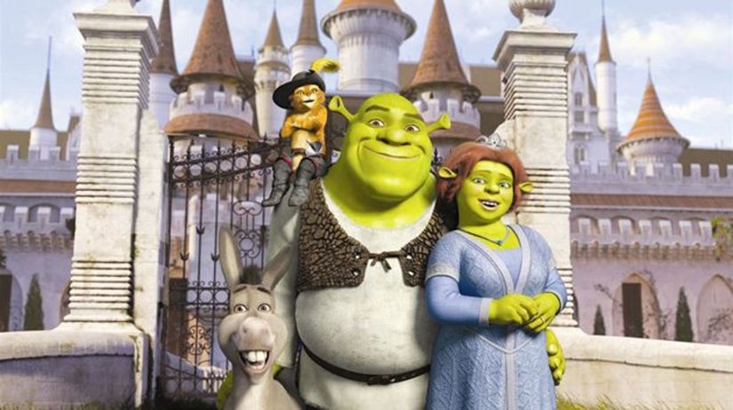 Shrek, Fiona, oslík a kocúr v čižmách