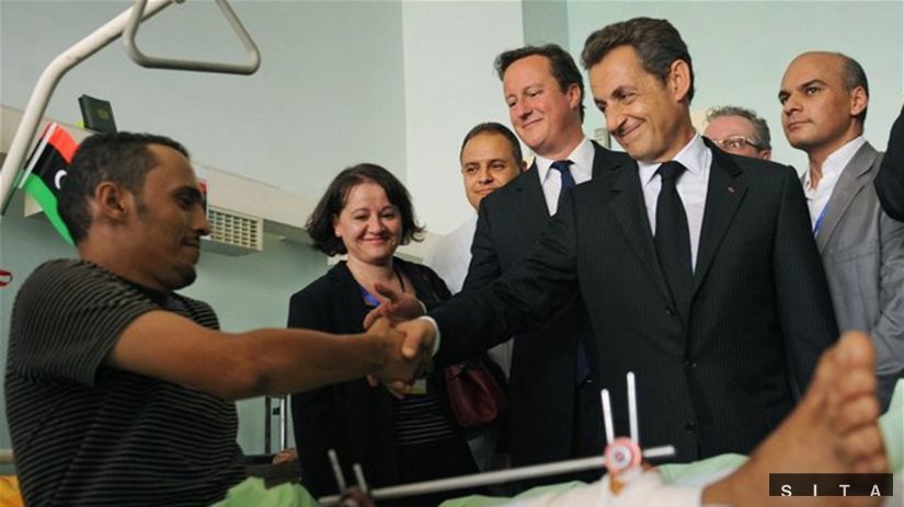 Cameron, Sarkozy, Líbya 