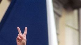 December 1989. Václav Havel na balkóne...