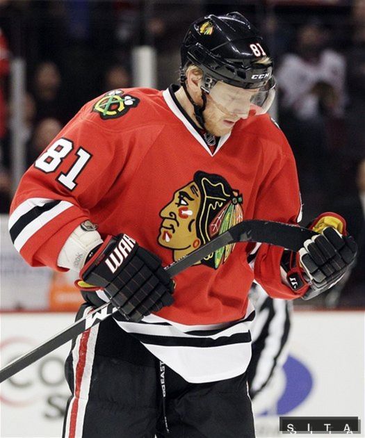 Marián Hossa v drese Chicago Blackhawks.
