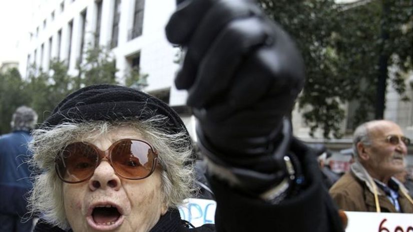 Grécko, protest, dôchodcovia