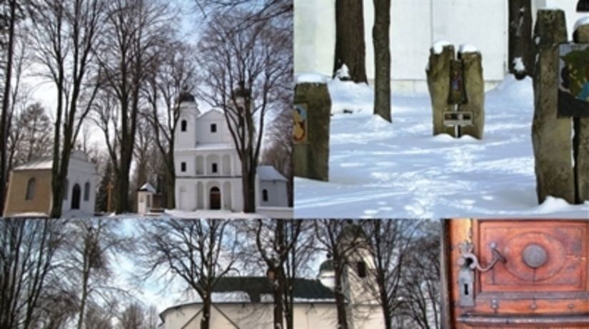 Kostol Povýšenia sv. Kríža a stonehenge okolo...