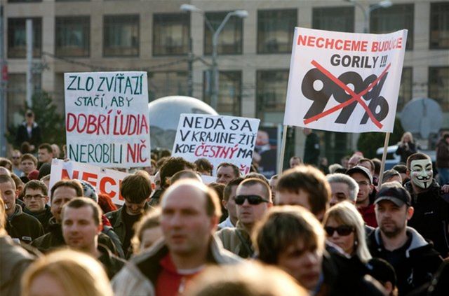 Na piaty protest Gorila v Bratislave prišli na...
