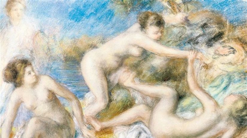 Pierre-Auguste Renoir, Kúpajúce sa ženy pri hre...