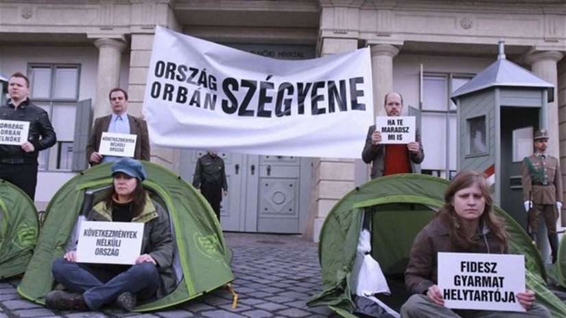 Maďarsko, aktivisti, Pál Schmitt, protest