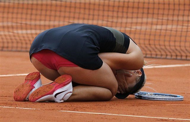 V tomto momente vyhrala ruská tenistka Roland...