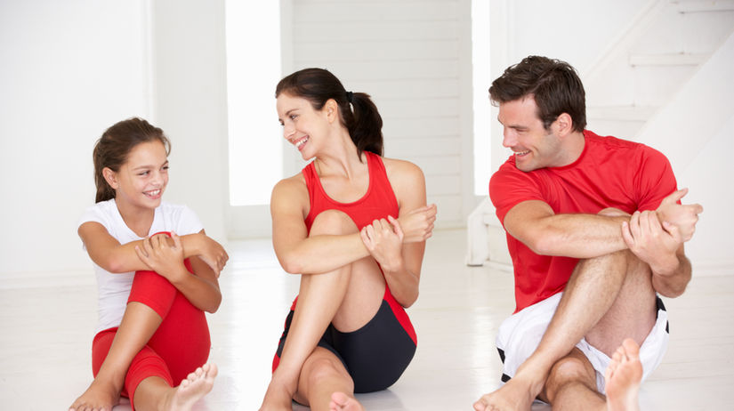 cvičenie - rodina - ako cvičí muž, žena a dieťa