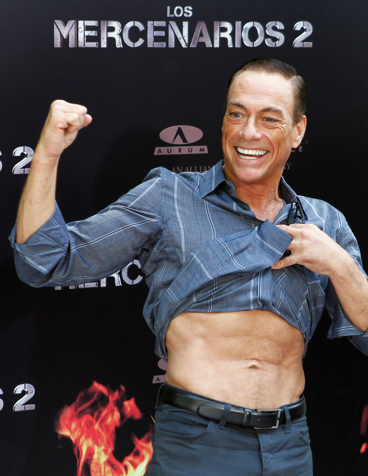 Herec Jean-Claude Van Damme pózuje na...