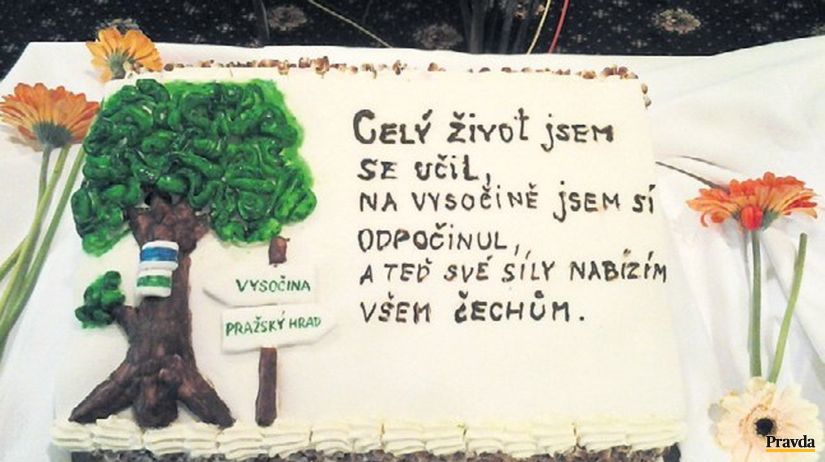 Miloš Zeman, torta, oslavy