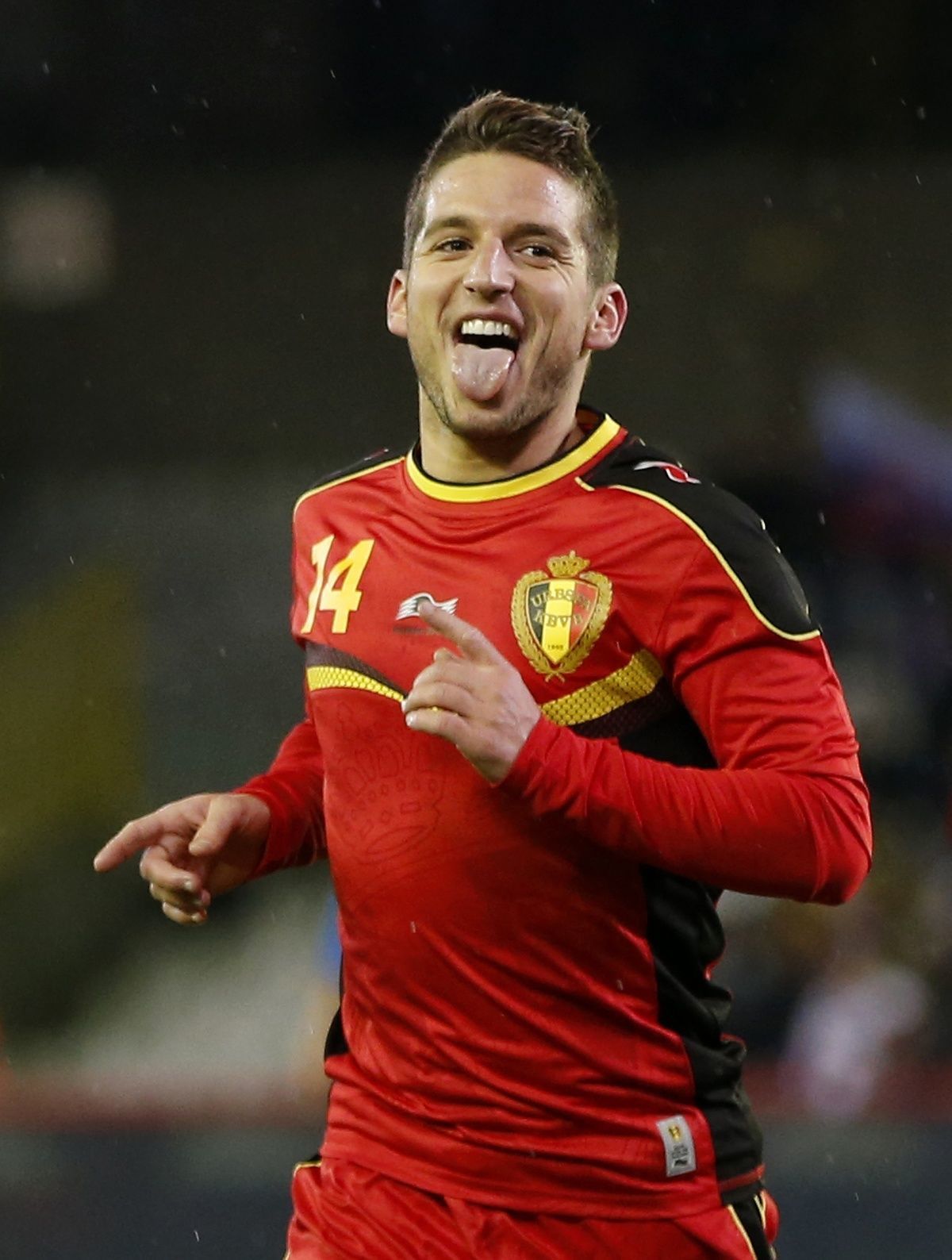 Dries Mertens oslavuje druhý gól Belgičanov v...