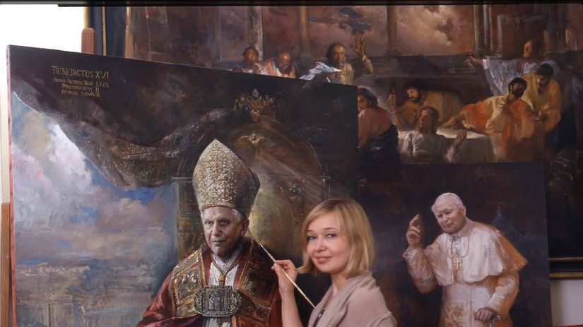 portrétistka, pápež, Natalia Carkovova