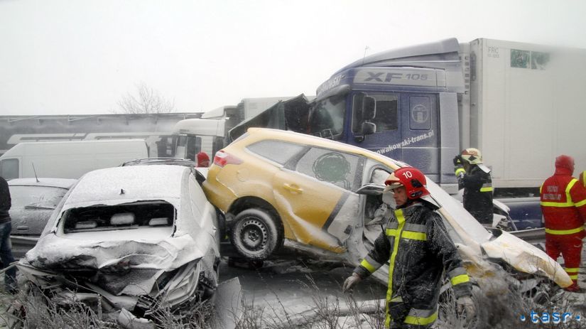 Maďarsko, počasie, sneženie nehoda