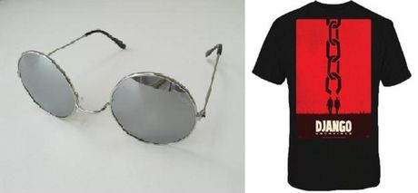 Ceny k filmu Nespútaný Django - tričko a okuliare.