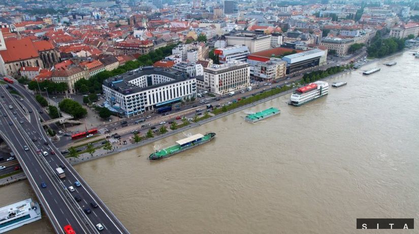 letecké snímky, Morava, Dunaj, povodne, záplavy