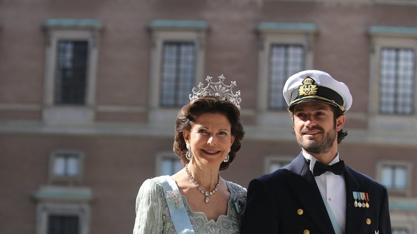 Švédska kráľovná Silvia a princ Carl Philip