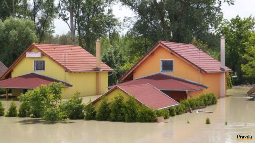 Rovnaká lokalita zaplavená vo štvrtok 6. júna.