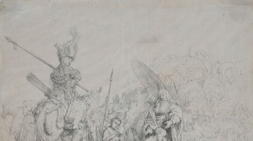 Rembrandtova grafika Krst eunucha